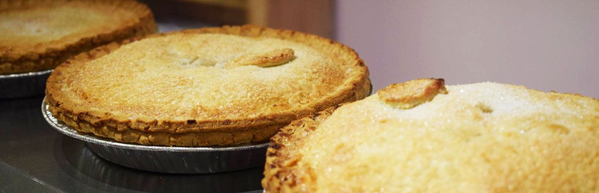 Apple pies from the bakery at Lewis’s Farm Shop