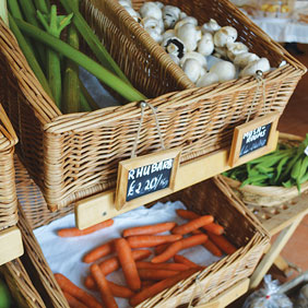Locally sourced vegetables in Wrexham